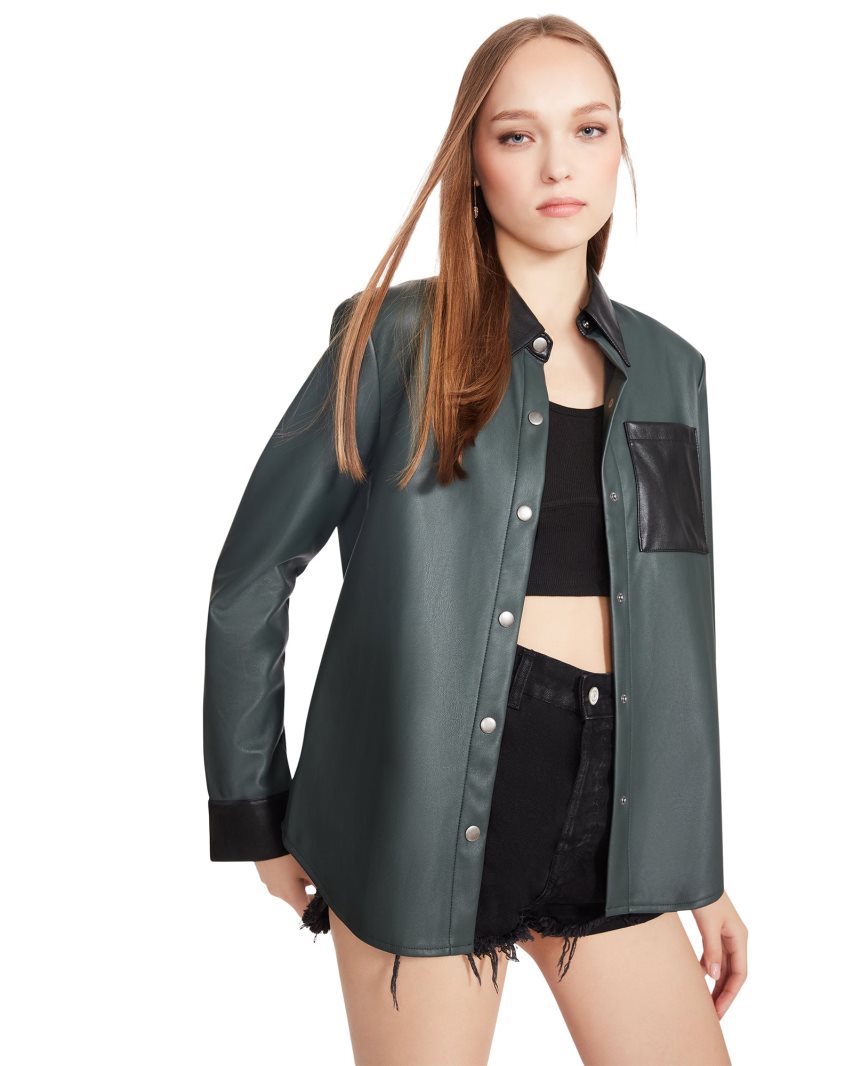 Chaquetas Camiseras Steve Madden Sam Mujer Verde Oscuro | ES TYE89S